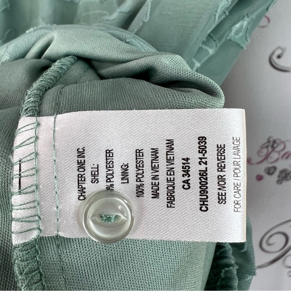 Blousology long sleeve 3D print floral ribbon ties Green Floral Women's Top - Picture 10 of 12